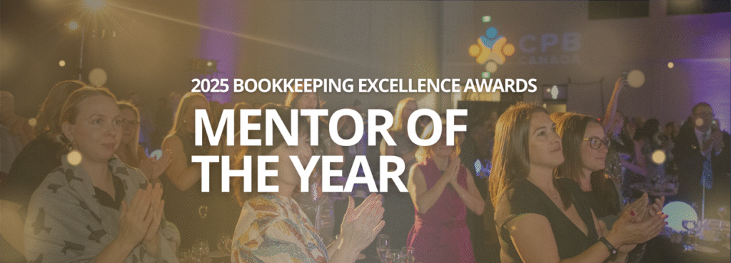 Mentor of the Year 2025 Bookkeeping Excellence Awards | background image: Audience clapping