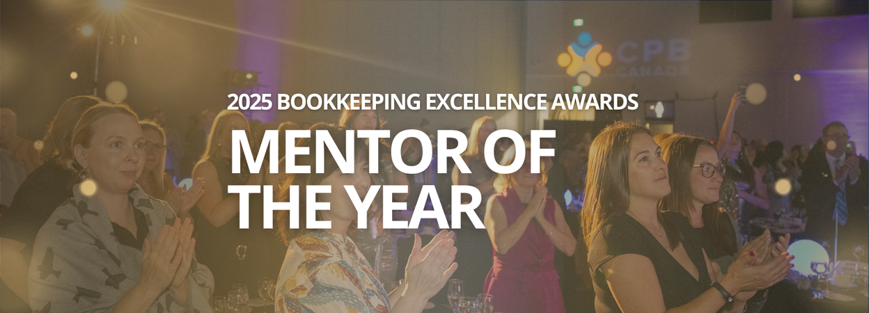 Mentor of the Year 2025 Bookkeeping Excellence Awards | background image: Audience clapping